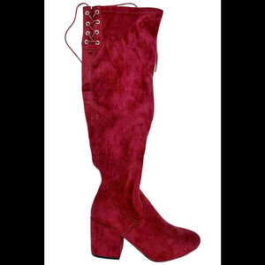 Wild Diva Women's Over The Knee Boot Burgundy - Medium